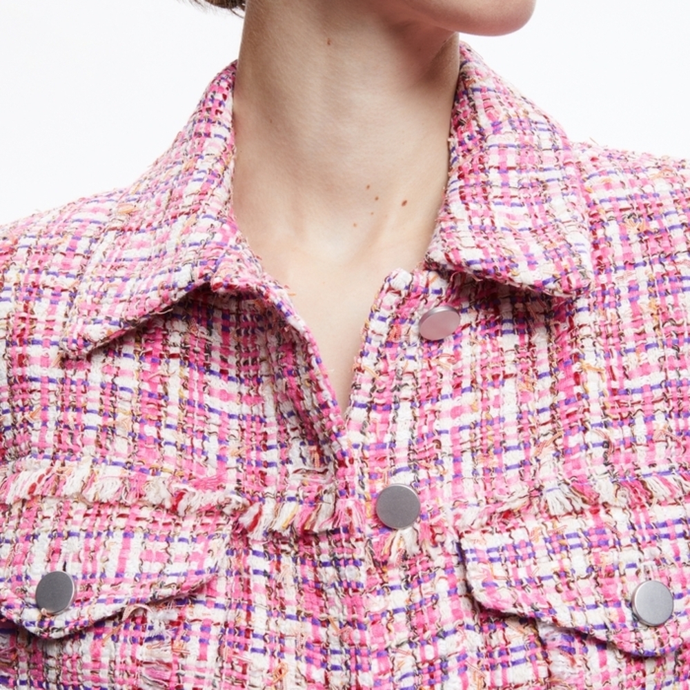 Alice + Olivia Tweed Cropped Jacket XS & Conry Pleated Short Sz 2 - Picture 4 of 9